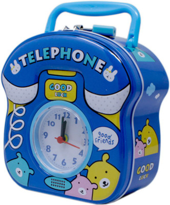 

Tootpado Metal Piggy Bank With Clock For Kids Telephone - Blue - (1BOX141) - Money Kiddy Coin Bank Coin Bank(Blue)