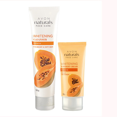 

Avon Naturals Papaya Whitening Cleanser 100g + Whitening Cream 50g(Set of 2)