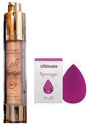 

Ultimate Sponge Puff, Mac prem+prime Skin Visage Pearl Radiance highlighter(Set of 2)