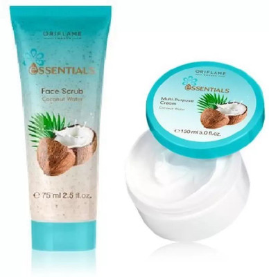 

Oriflame Sweden Essentials Face Scrub Coconut Water and Multi-Purpose Cream Coconut Water(Set of 2)