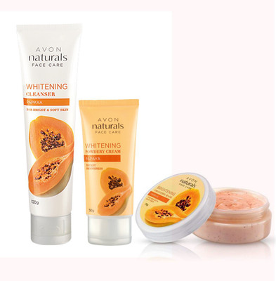 

Avon Naturals Papaya Whitening Cleanser 100g + Whitening Cream 50g & Face Mask 75g(Set of 3)