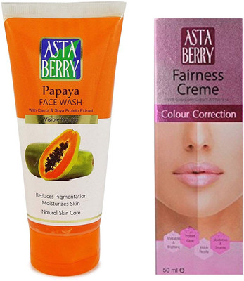 ASTABERRY Papaya face wash 100ml + fairness crème(2 Items in the set)