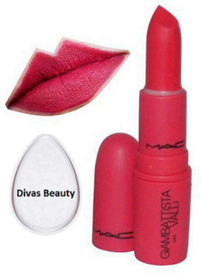 

divas beauty Silicon Puff&&Mac Giambattista Matte Finish Lipstick Red(Set of 2)