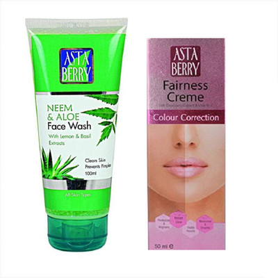 Astaberry Neem & Aloe Face wash 100ml + fairness crème(Set of 2)