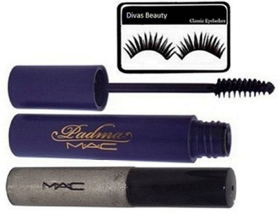 

divas beauty Eyelashes With Mac Padma Mascara With Liquidlast Glitter Eyeliner(Set of 3)