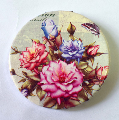 

oramsa Multicolor Printed Designer Compact Mirror - Dual Mirror, (Normal and 3x Magnification)
