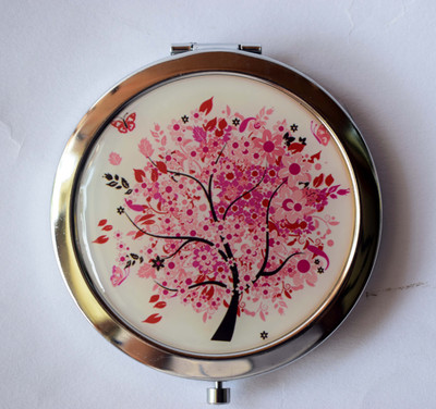 

oramsa Designer Tree Printed Compact Mirror - Dual Mirror, Normal and 3x Magnification