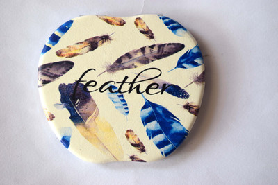 

oramsa Designer Feather Printed Compact Mirror - Dual Mirror, Normal and 3x Magnification