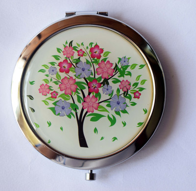 

oramsa Designer Summer Multicolor Printed Tree Compact Mirror - Dual Mirror, Normal and 3x Magnification