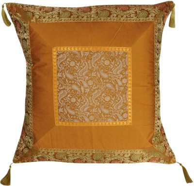 Lal Haveli Silk Cushions & Pillows Cover(60.96 cm*60.96 cm, Gold)