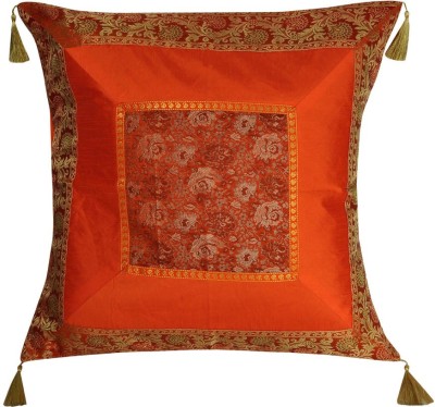 Lal Haveli Silk Cushions & Pillows Cover(60.96 cm*60.96 cm, Orange)