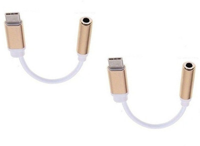 

Freya PACK OF 2 METAL Type-C Male to 3.5mm Female Jack Earphone / HEADPHONE METAL CABLE USB Adapter(Multicolor)