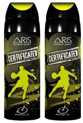 

ARIS 2 * CERTIFICATED DEODORANT Body Spray - For Men(400 ml, Pack of 2)
