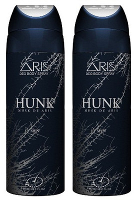 

ARIS 2 * HUNK DEODORANT Body Spray - For Men(400 ml, Pack of 2)