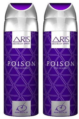 

ARIS 2 * POISON DEODORANT Body Spray - For Women(400 ml, Pack of 2)