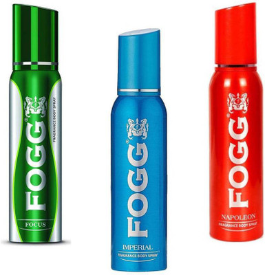 

Fogg Focus 120 ML + Imperial 120 ML + Napoleon 120 ML ( 120 ml, Pack of 3 ) Body Spray - For Men & Women(120 ml, Pack of 3)