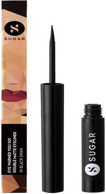 

Sugar Cosmetics Eye Warned You So! Double Matte Eyeliner 01 Black Swan (Black), 1.7 ml(Black)