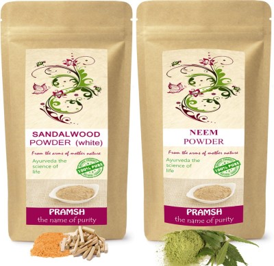 

PRAMSH Premium Quality White Sandalwood 300gm & Neem Leaves 100gm Powder Combo(400 g)