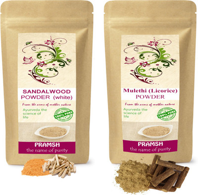 

PRAMSH Premium Quality White Sandalwood 300gm & Mulethi (Licorice) 300gm Powder Combo(600 g)