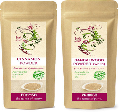 

PRAMSH Premium Quality White Sandalwood 300gm & Cinnamon (Daalchini) 200gm Powder Combo(500 g)