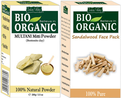 

Indus Valley BIO Organic Multani Mitti & Sandalwood Face Pack Powder Combo Set(300 g)