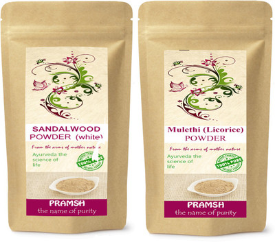

PRAMSH Premium Quality White Sandalwood 400gm & Mulethi (Licorice) 200gm Powder Combo(600 g)