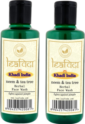 

Khadi Leaf Veda Neem & Tea Tree Herbal Face Wash-Fight Against Pimples pack of 2 Face Wash(420 ml)