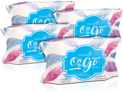 

Omarphia On The Go Wet Wipes - 25 pulls per pack (Pack of 4)(Pack of 100)
