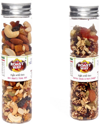 

Roast Way Roastway Foods Dry Fruit Trail Mix and Berries Seeds & Nuts Delight Roasted Namkeen and Snack Food (Weight 300Gm) Combo(500)