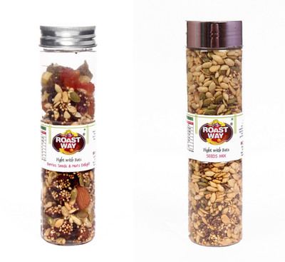 

Roast Way Roastway Foods Berries Seeds & Nuts Delight and Seed Mix Roasted Namkeen and Snack Food (Weight 300Gm) Combo(500)