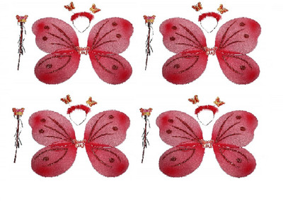 

Arvel butterfly wings pack of 4 ( red ) Hair Accessory Set(Red)