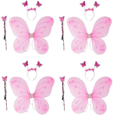 

Arvel butterfly dress pack of 4 ( pink ) Hair Accessory Set(Pink)