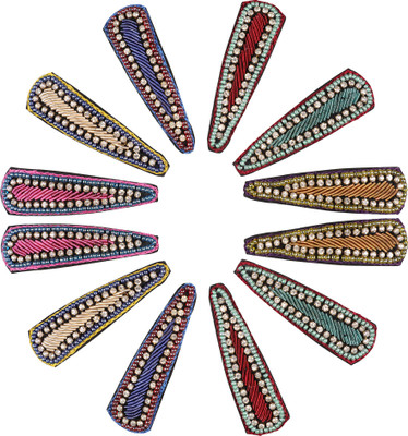 

ABHI Handmade Silk Thread 12Pcs - (6 Pair) Tic Tac Clip(Multicolor)