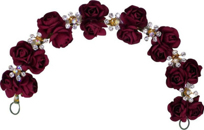 

EKAN Hair Gajra Accessories For Women Stylish, flower gajra for wedding Maroon Bun, Maroon Bun(Maroon)