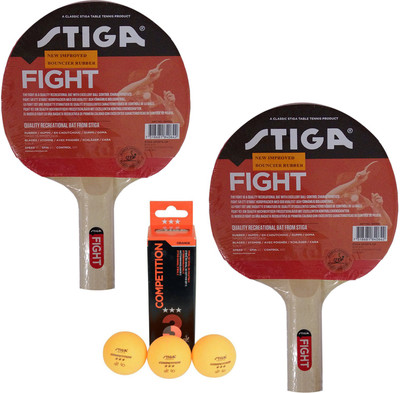 

Cosco Stiga Fight Table Tennis ( 2 Bat ) With Stiga Competition ball ( 3 Balls ) Table Tennis Kit