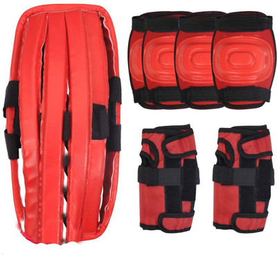 

EMM EMM 7 Pcs 4 in 1 Red Medium Size Safe Guard Set For Dancing Cycling, Skating, Camping Kit
