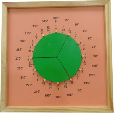 

WISSEN Wooden fraction, degree, pies, angles and shape learning toy(Multicolor)