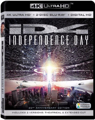 

Independence Day 4K Blu-ray ID4 | 20th Anniversary Edition | Theatrical & Extended Cut / 4K Ultra HD + Blu-ray + Digital HD + UltraViolet(Blu-ray English)