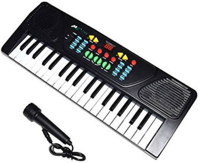 

SBJCollections Electronic Mini Piano Keyboard with 37 Key, It Works with DC power as well & loaded with Mic and Recording function(Black)