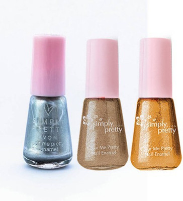 

Avon Color Me Pretty Nail Enamel (glitter gold - sizzling silver - champagne shimmer)(Pack of 3)