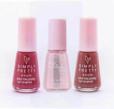 

Avon Color Me Pretty Nail Enamel (true rose - wine plum - pink fantasy)(Pack of 3)