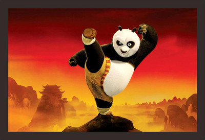 Mad Masters Kung fu Panda 1 Piece wooden framed painting |Wall Art | Home Décor | Painting Art | Unique Design | Attractive Frames Digital Reprint 12 inch x 18 inch Painting