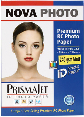

Nova A4 Nova Premium RC Photo Paper Matt 254 gsm (20 sheet) unruled A4 Inkjet Paper(Set of 1, White)