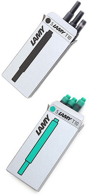 

Lamy T-10 Black (1 Pack) + Green (1 Pack) - 1 Pack contains 5 Each Ink Cartridge(Pack of 2)