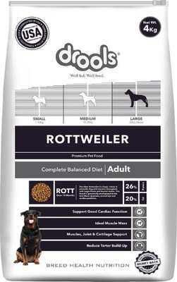 

drools Drools Rottweiler Adult Premium Dog Food, Chicken 4 kg Dry Dog Food