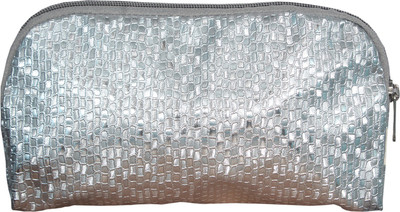 

Paras Creations Trendy Cosmetic Make up Bag Travel Pouch for Women Cosmetic Bag(Silver)