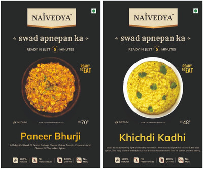 

NAIVEDYA ready to eat paneer bhurji 70 grams and khichdi kadhi 48 grams 118 g(Pack of 2)