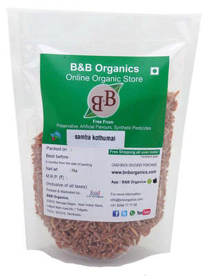 

B&B Samba Kothumai Rice, 5 kg Brown Raw Rice (Medium Grain, Raw)(5000 g)