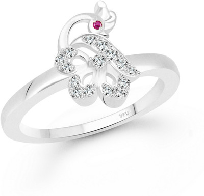 VIGHNAHARTA Vighnaharta Classy Mayur Ring for Women and Girls Alloy, Brass Cubic Zirconia Rhodium Plated Ring Alloy, Brass Cubic Zirconia Rhodium Plated Ring