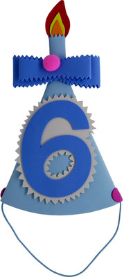 

Funcart Happy Birthday Blue Number Six Foam Cone Cap